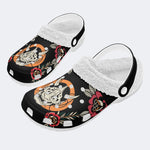 Horror Demon Print - Fur Lined Slippers/Sandals