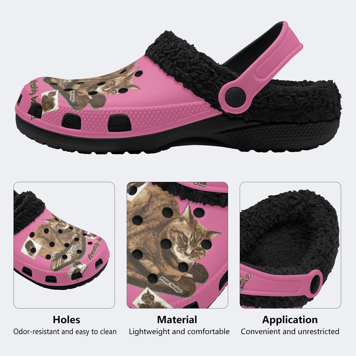 Cat Loaf Unisex Vintage - Fur Lined Slippers/Sandals