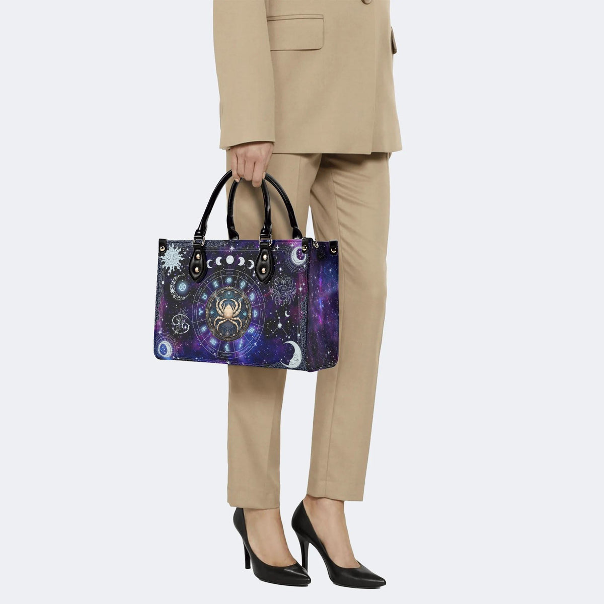 Cancer Starry Sky - Leather Handbag