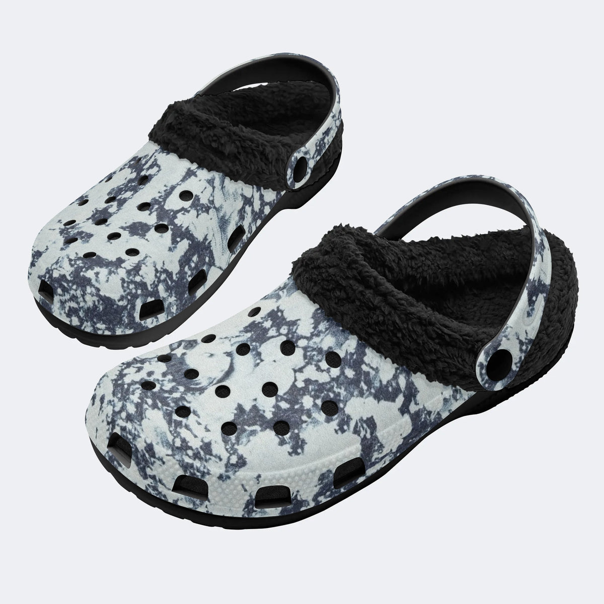 Unisex Ink Print - Fur Lined Slippers/Sandals