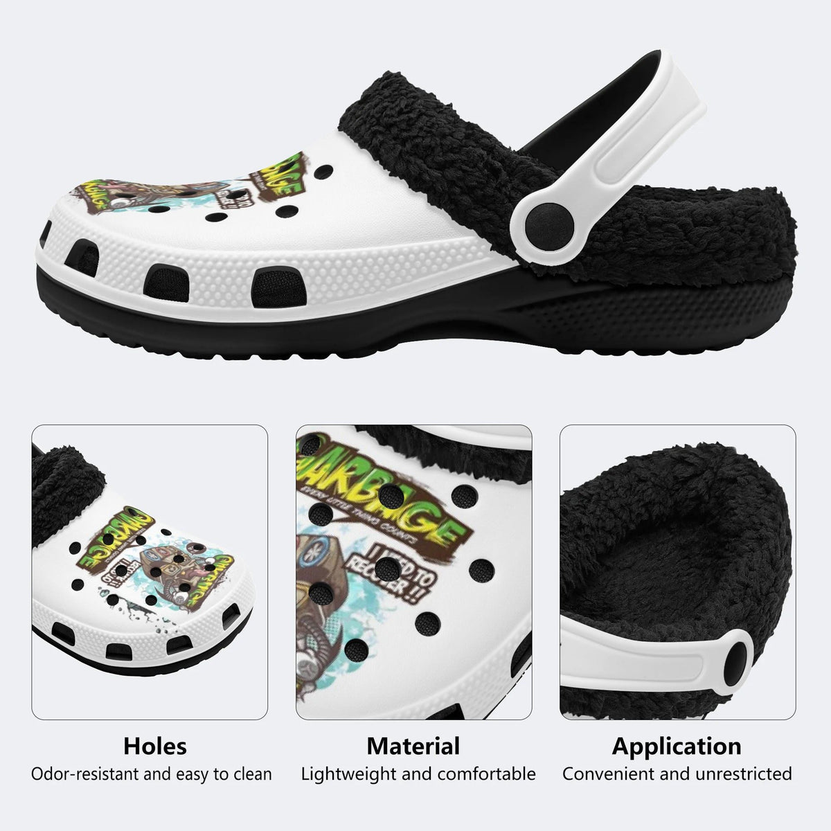 Street Graffiti Robot - Fur Lined Slippers/Sandals