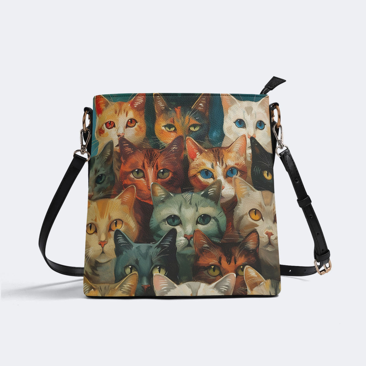 Artistic Cats Print - Bucket Bag
