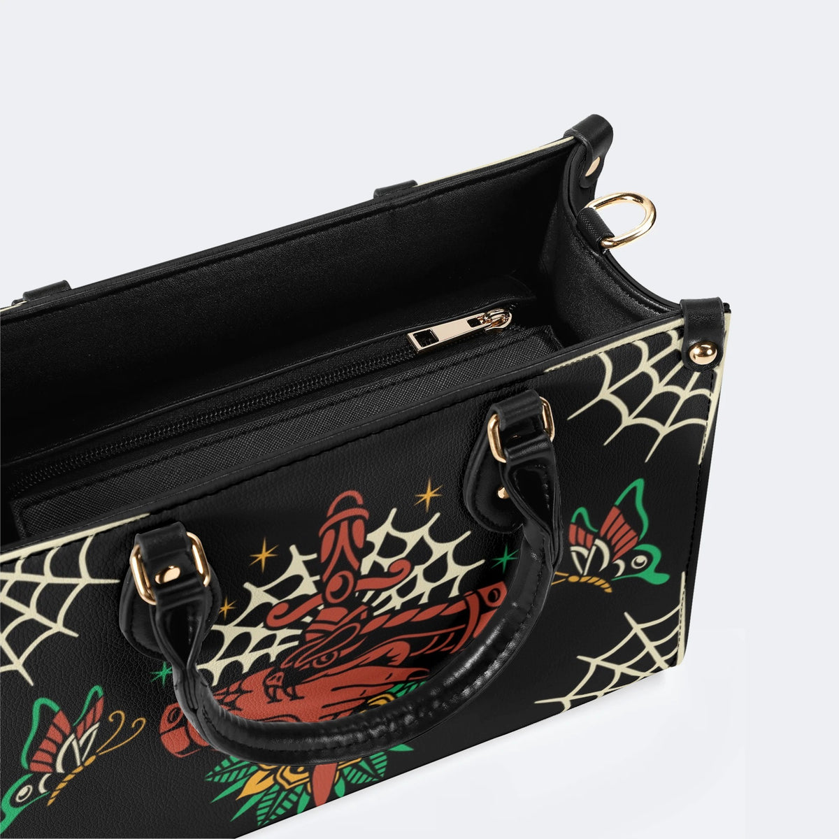 Trust No One Snake Print - Leather Handbag