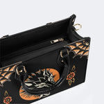 Screaming Wolf Vintage Print - Leather Handbag