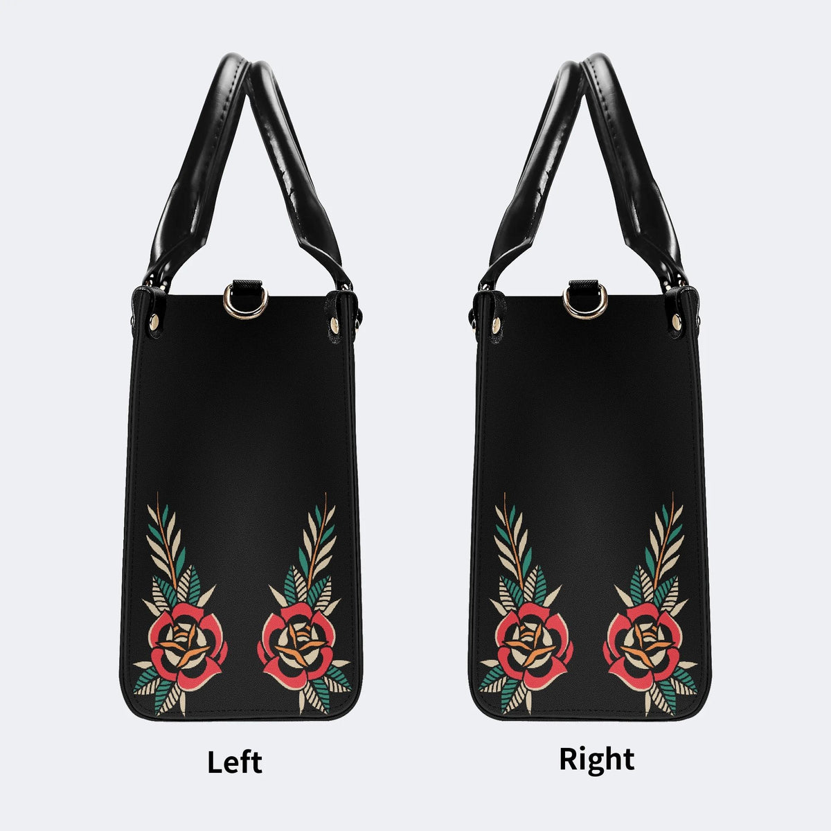 Wolf Head Print - Leather Handbag