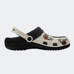Gothic Skeleton Hand Rose Floral - Fur Lined Slippers/Sandals