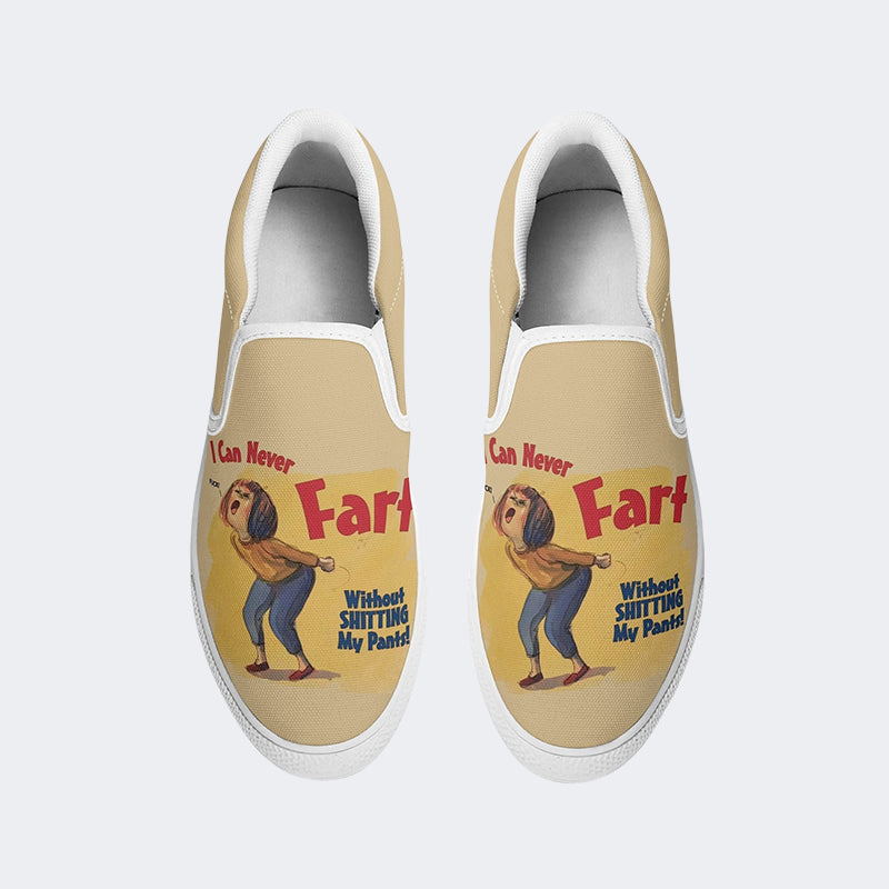 Unisex Vintage I Can Never Fart Art Print - Slip On Shoes