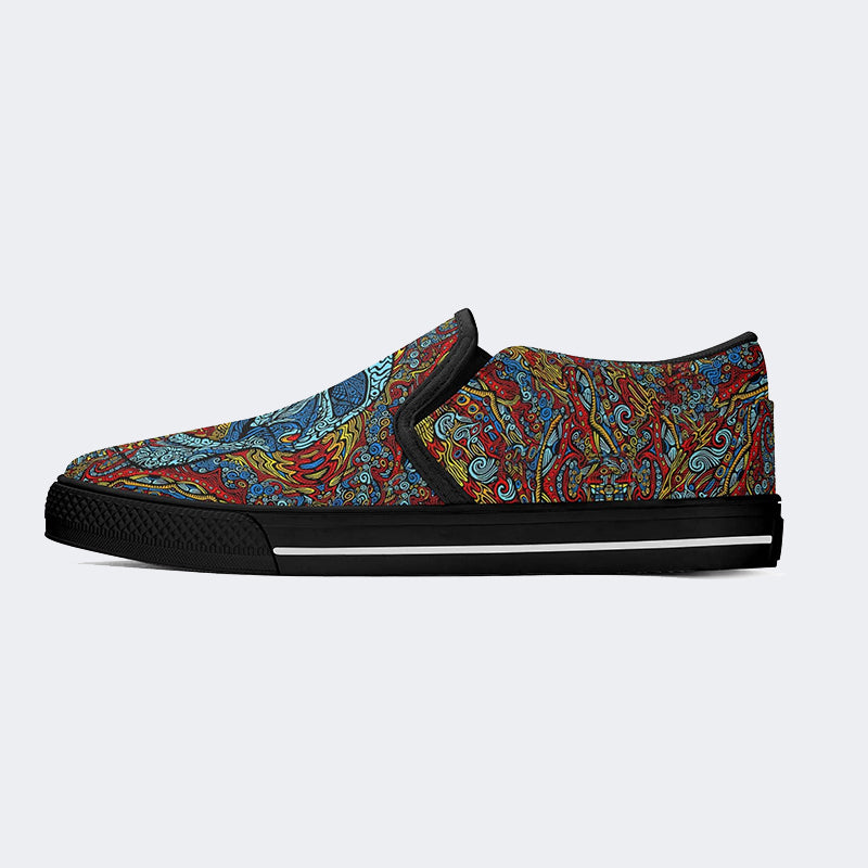 Unisex Skull Graffiti Art Print - Slip On Shoes