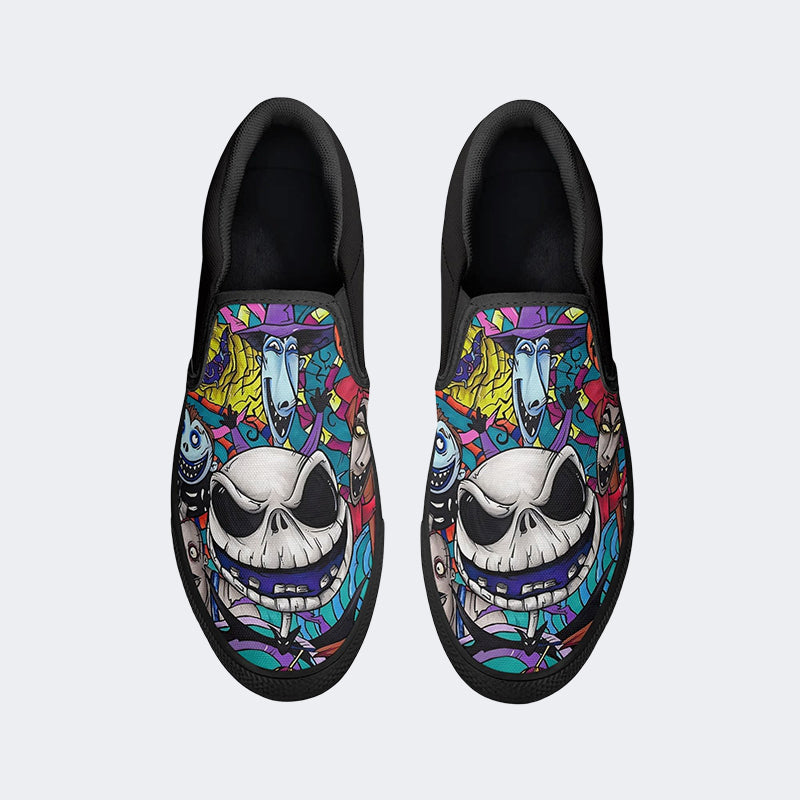 Unisex Halloween Horror Print - Slip On Shoes