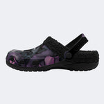 Skull Violet Rose - Fur Lined Slippers/Sandals
