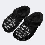 Gothic Alphabet - Fur Lined Slippers/Sandals