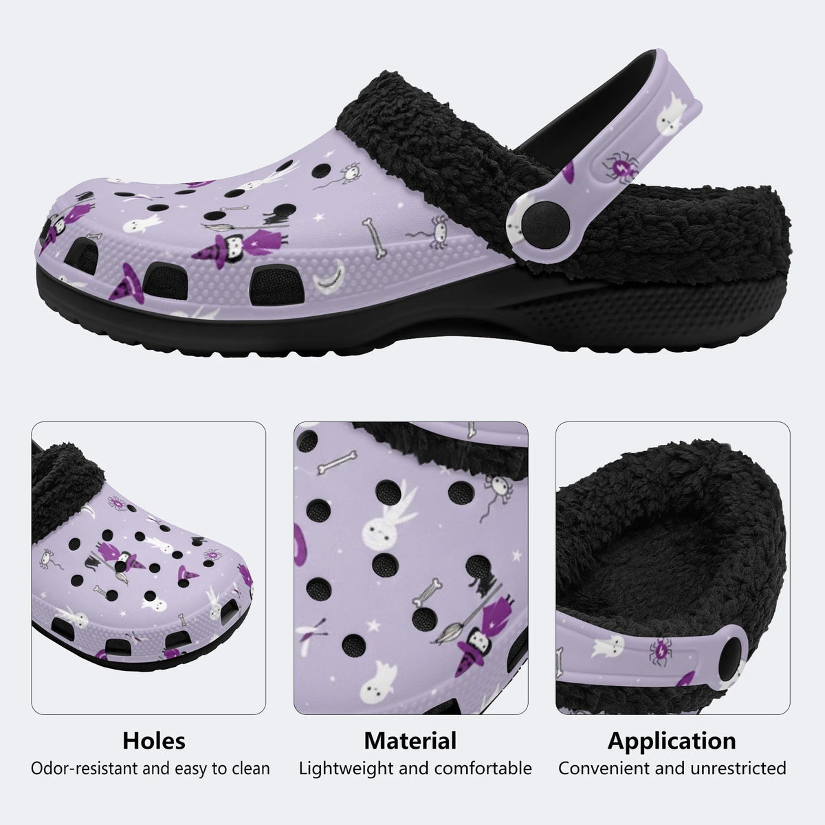 Ghost Witch Spider - Fur Lined Slippers/Sandals