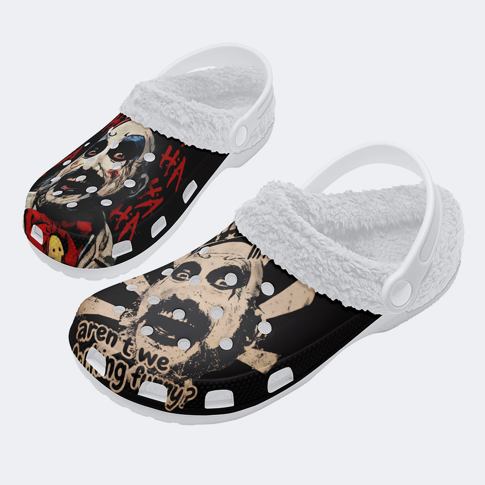 Unisex Horror Print - Fur Lined Slippers/Sandals