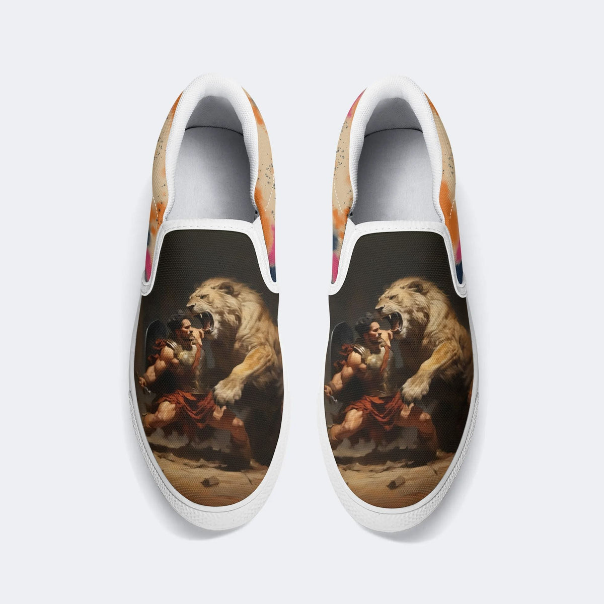 Unisex Roman Gladiator Performance Art Illustration - Slip On Shoes