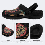 Tiger And Crocodile Print - Fur Lined Slippers/Sandals