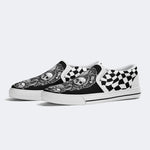 Unisex Death Skull Print - Slip On Shoes