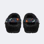 Gothic Skeleton Bat Spider Web - Fur Lined Slippers/Sandals
