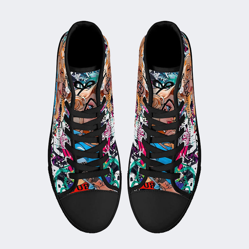 Alice In Wasteland High Top Canvas Shoes