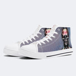 Unisex Demon Skeleton Graffiti Print - High Top Canvas