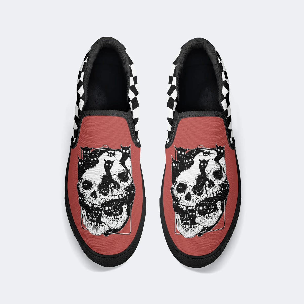 Skull Print - Slip On Shoes