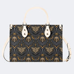 Starry Sky And Moth Print - Leather Handbag