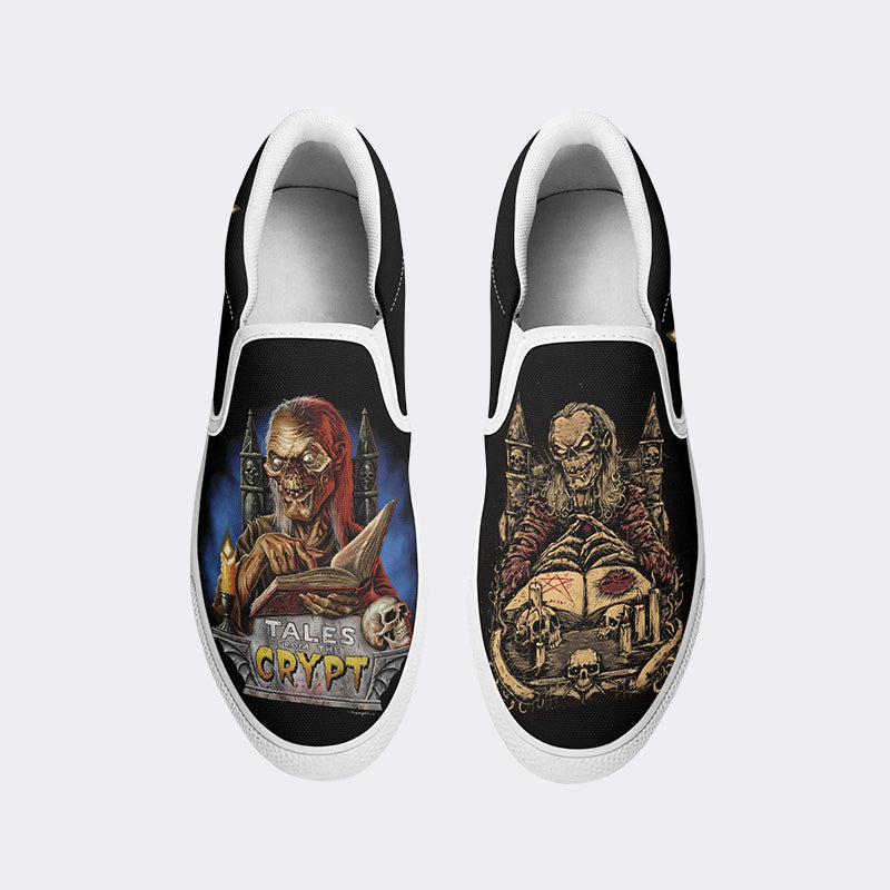 Unisex Crypt Horror Print - Slip On Shoes