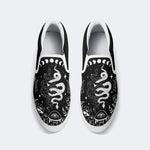 Classic Black And White Snake Print - Slip On Shoes