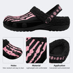 Pink Gradient Skeleton Toes Skull - Fur Lined Slippers/Sandals
