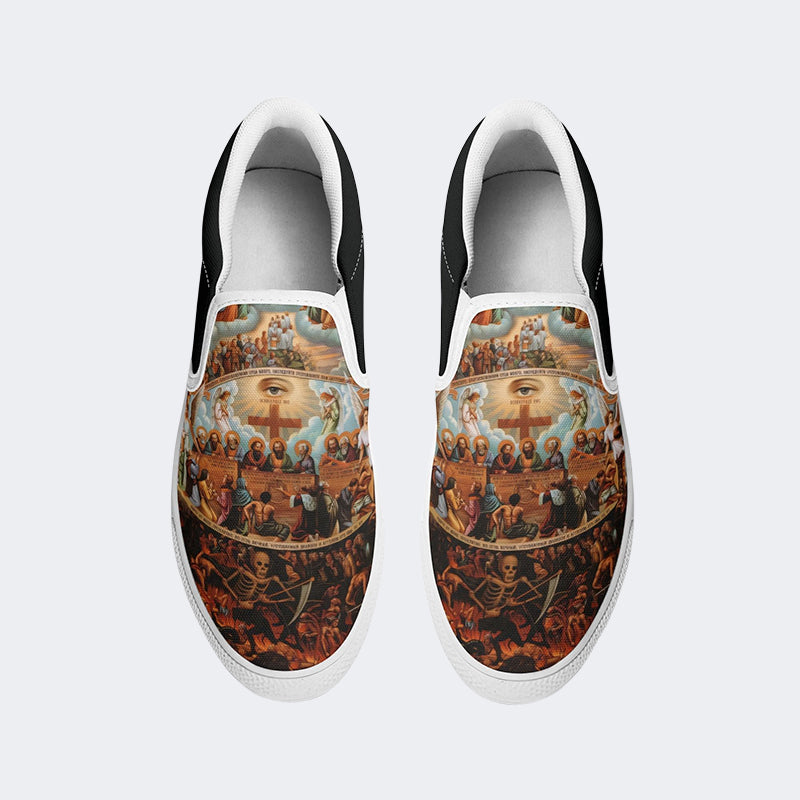 Unisex Christ Graffiti Art Print - Slip On Shoes