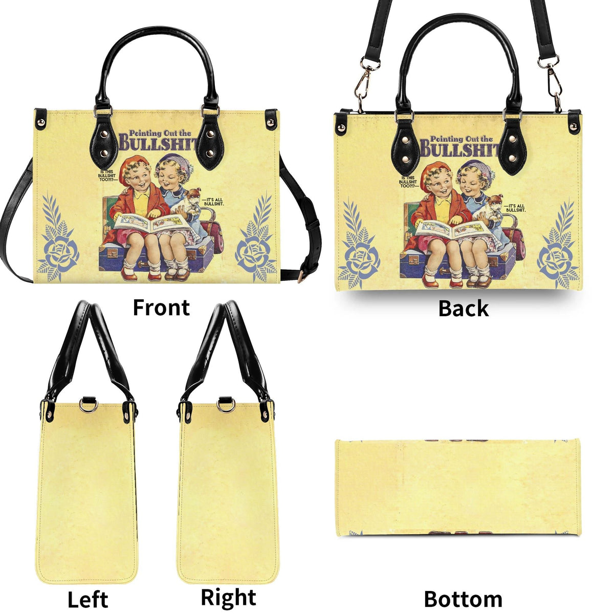 Pointing Out The Bullshit - Leather Handbag