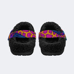 Psychedelic Purple Elephant - Fur Lined Slippers/Sandals