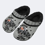 Unisex More Brains Print - Fur Lined Slippers