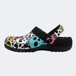 Pop Art Skull Pattern - Fur Lined Slippers/Sandals