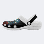 Death Moth Print - Fur Lined Slippers/Sandals