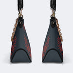 Classic Red Death Moth Vintage Print - Leather Crossbody Bag