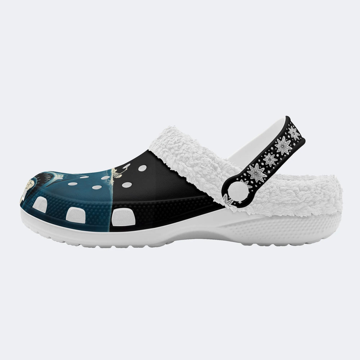 Shark And Skull - Fur Lined Slippers/Sandals