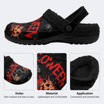 Gothic Spike Pumpkin Chain - Fur Lined Slippers/Sandals