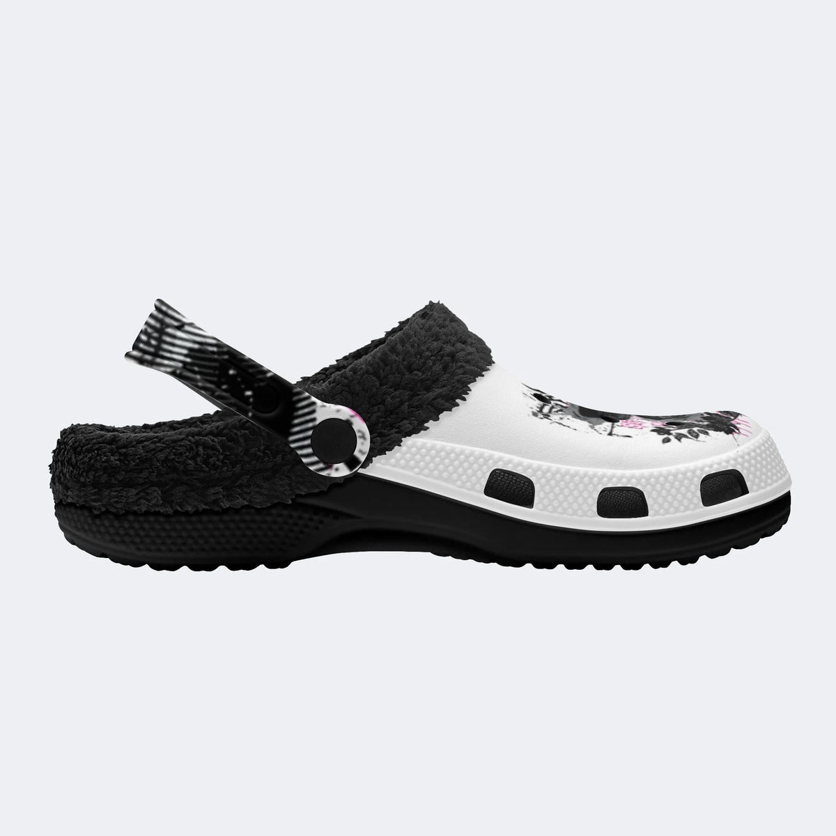 Gothic Dark Butterfly - Fur Lined Slippers/Sandals