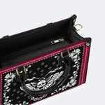 White Death Moth Print - Leather Handbag