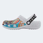 Unisex Skull Graffiti Art Print - Fur Lined Slippers/Sandals