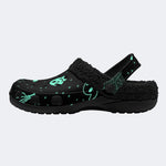 Spooky Glow Skull - Fur Lined Slippers/Sandals