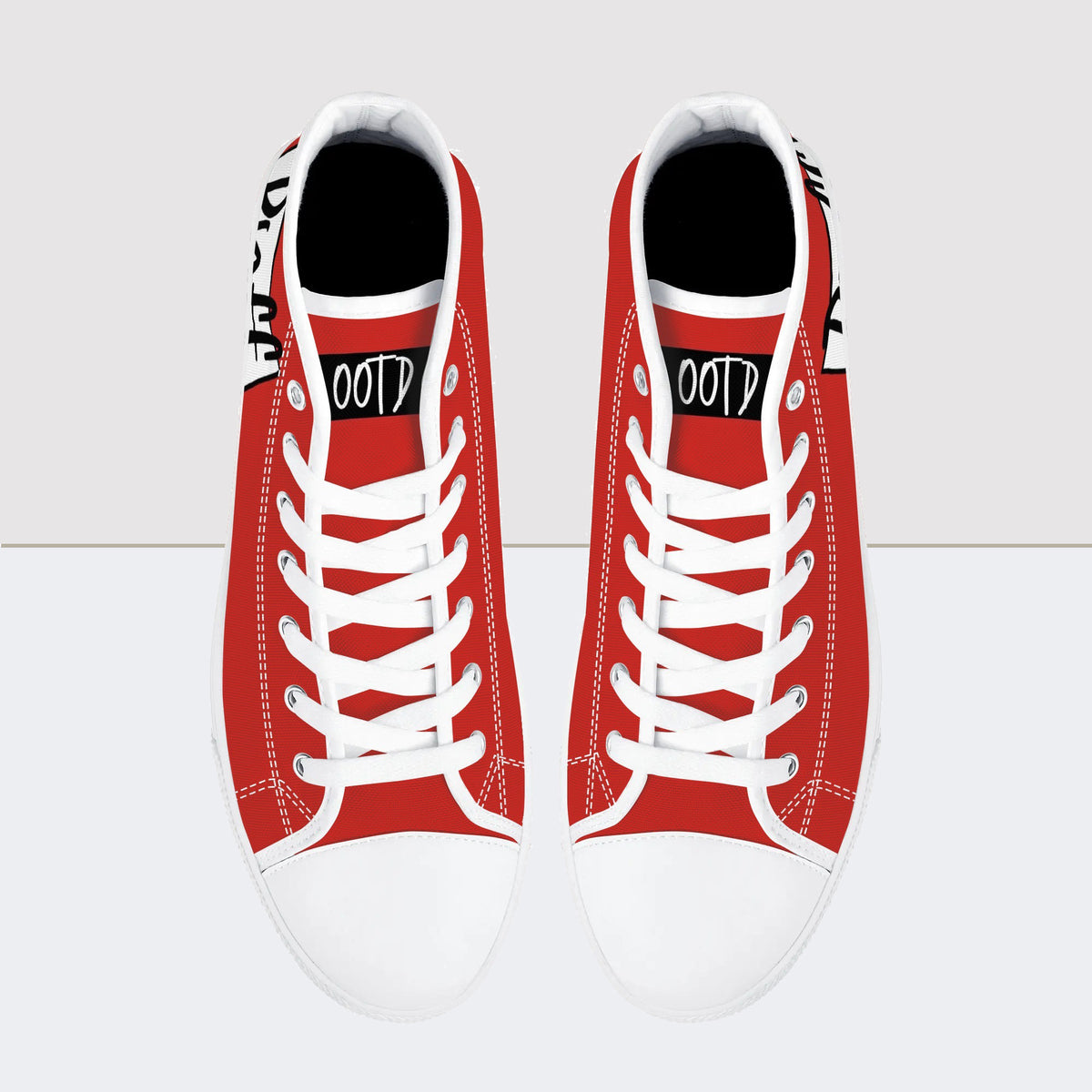 Duff Series Red High Top Canvas Shoes