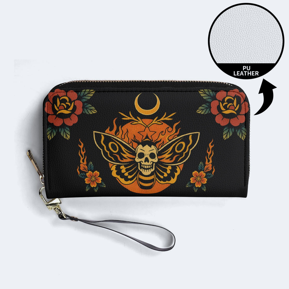 Flaming Death Moth - Leather Wallet