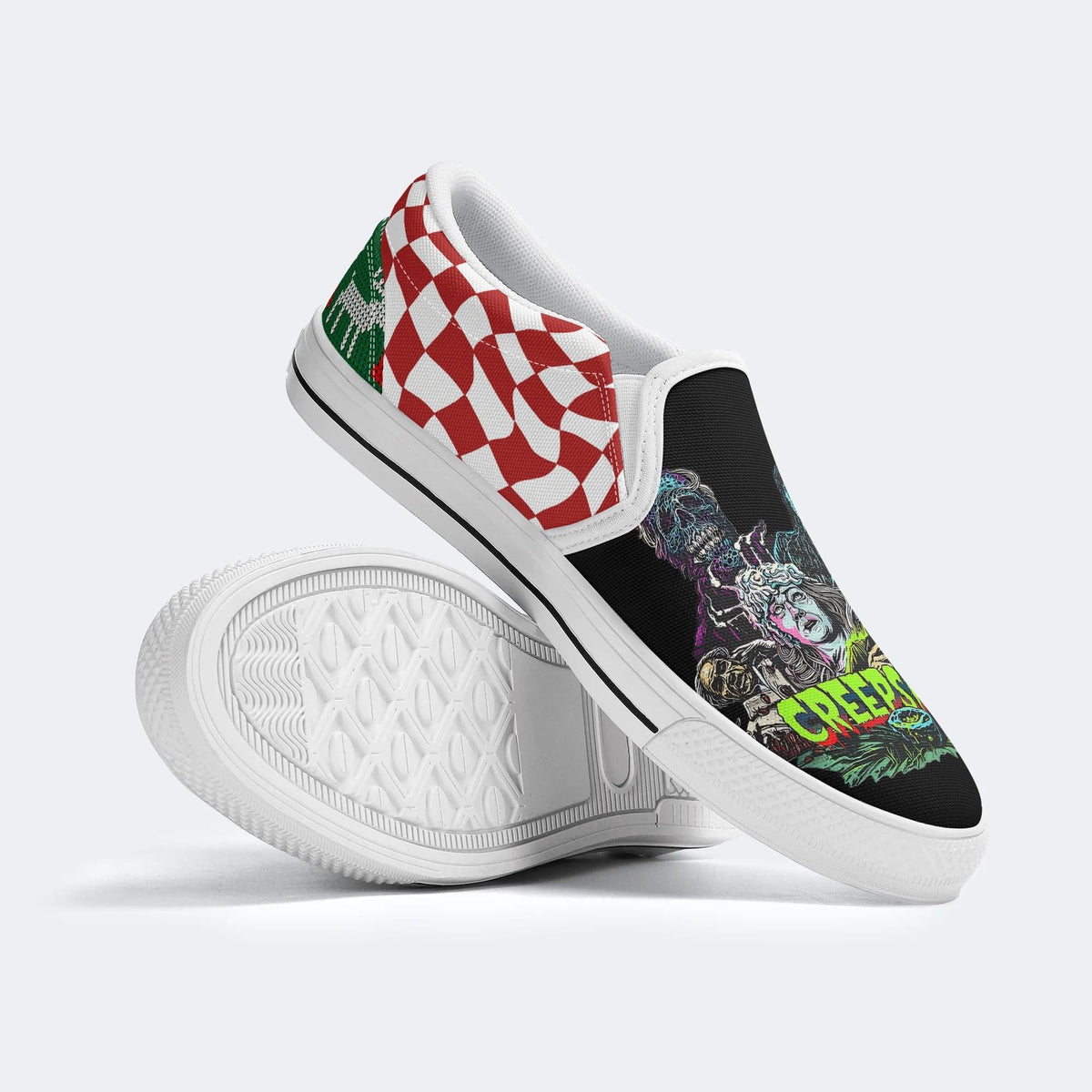 Horror Movie Vintage Print - Slip On Shoes