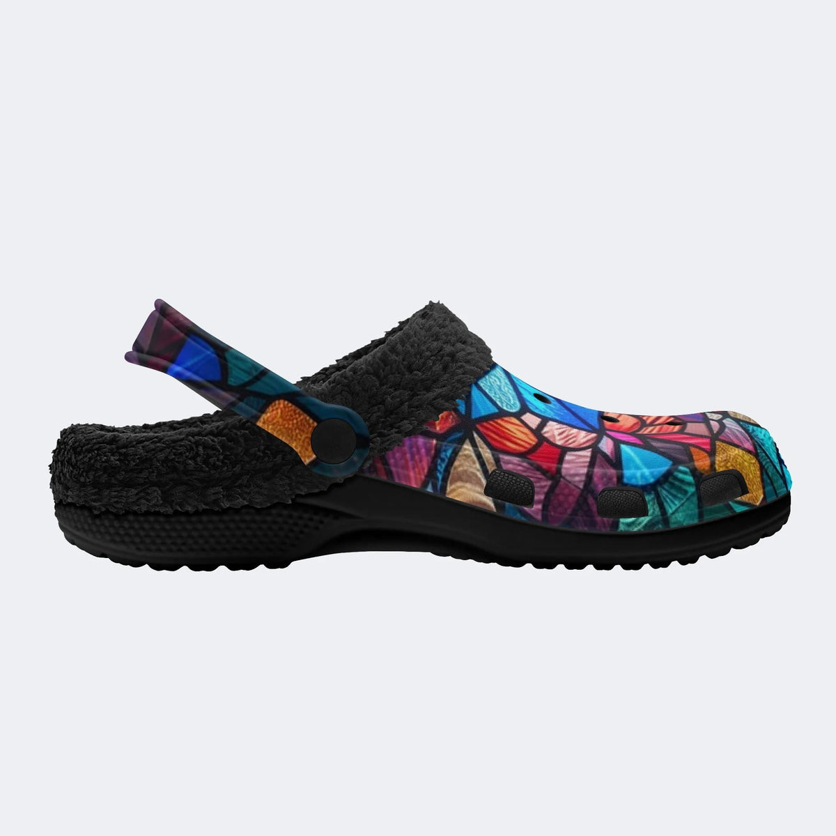 Stained Glass Flower - Fur Lined Slippers/Sandals
