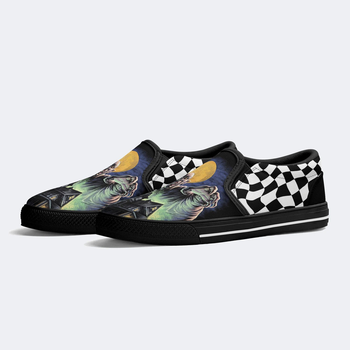 Halloween Horror Movies Print - Slip On Shoes