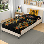 Dark Dragon And Snake Print - Three Piece Bedding Set