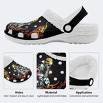 Horror Devil's Palm Print - Fur Lined Slippers/Sandals