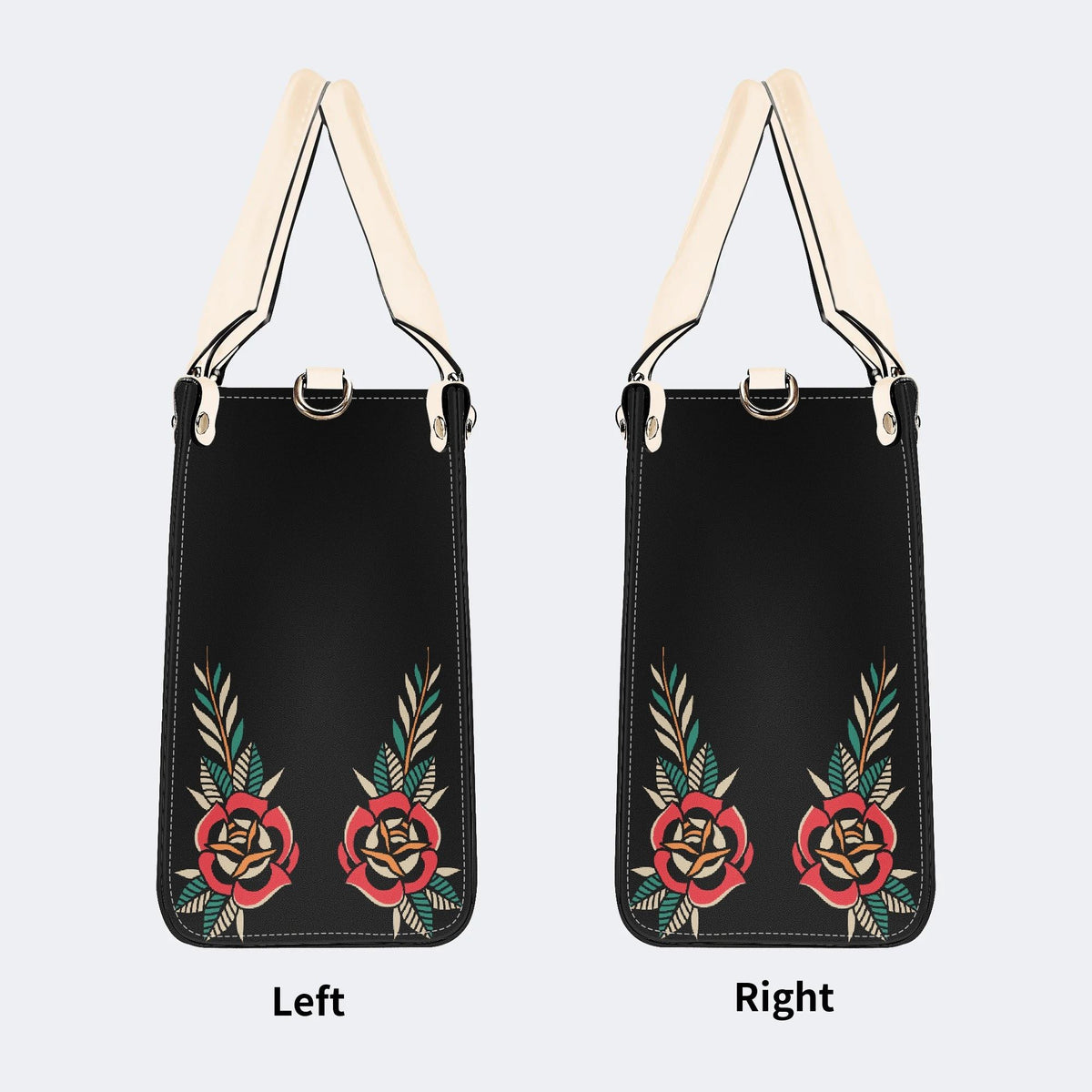 Wolf Head Print - Leather Handbag