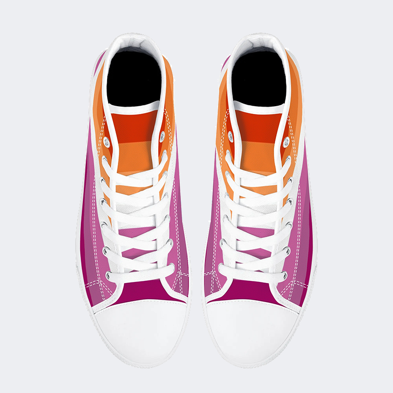 Lesbian Pride Flag High Top Canvas Shoes